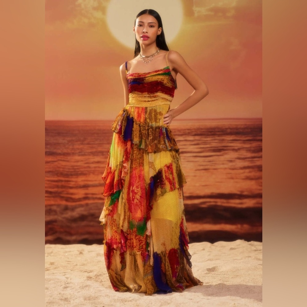 SIDDHARTHA BANSAL Paradise Chiffon Maxi Dress - Picture 2 of 12